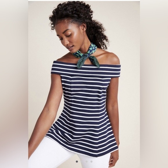 ANTHROPOLOGIE Maeve Structured Off-The-Shoulder Top X-Small - Picture 1 of 7